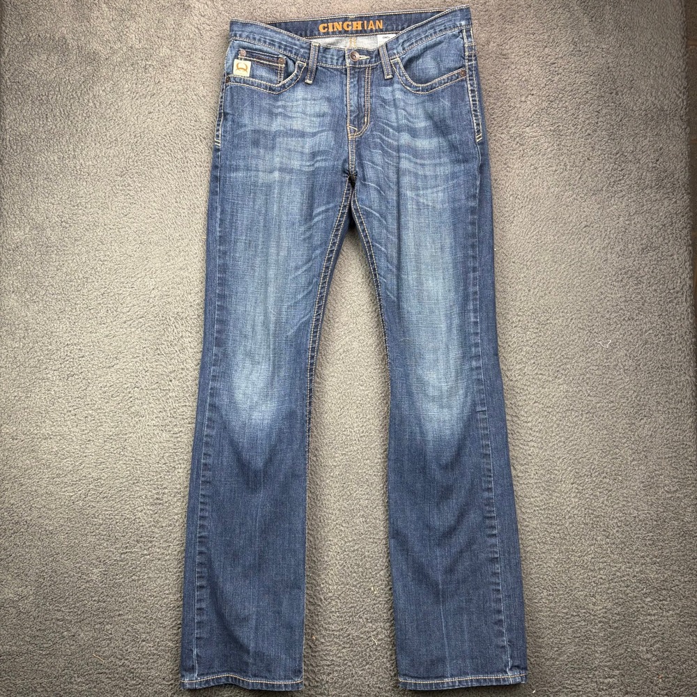 Cinch Ian Mens Slim Fit Bootcut Jeans Dark Wash Blue Denim 33x36 MB63536001 - Picture 1 of 8